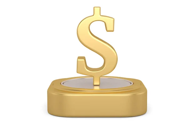 Symbol Złotej Waluty Izolowany Białym Tle Renderowanie Ilustracja — Zdjęcie stockowe