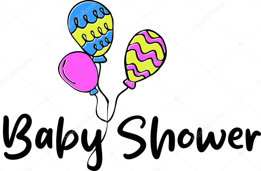 Baby shower logo typography symbol sign