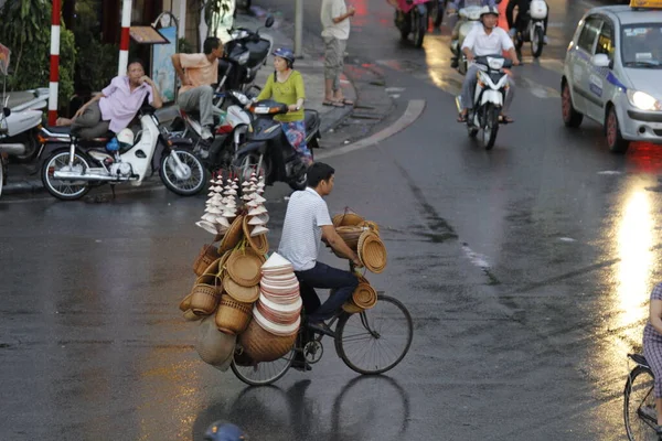 Ханой Вьетнам Августа Небольшой Рынок Торговцев Рано Утром Ханое Вьетнам — стоковое фото