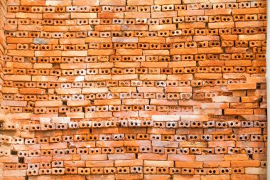 Beyaz ve kırmızı tuğlalı eski tuğla duvar. Klasik tuğla duvar dokusu