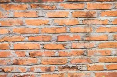 Beyaz ve kırmızı tuğlalı eski tuğla duvar. Klasik tuğla duvar dokusu