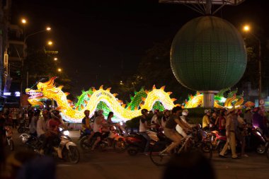 Tuyen Quang, Vietnam 29 Eylül 2017: Tuyen Quang ilinde yerel halk için sonbahar ortası festivalleri.