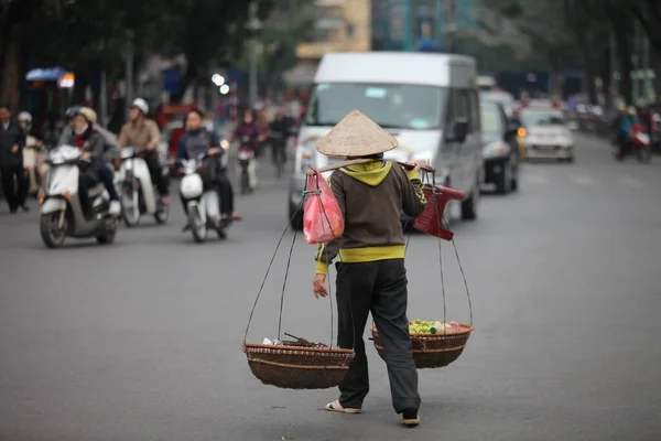 Hanoi Capital Vietnam Julio 2019 Los Vendedores Ambulantes Hanoi Vietnam —  Fotos de Stock