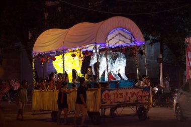Tuyen Quang, Vietnam 29 Eylül 2017: Tuyen Quang ilinde yerel halk için sonbahar ortası festivalleri.