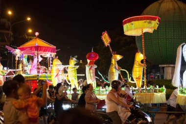 Tuyen Quang, Vietnam 29 Eylül 2017: Tuyen Quang ilinde yerel halk için sonbahar ortası festivalleri.