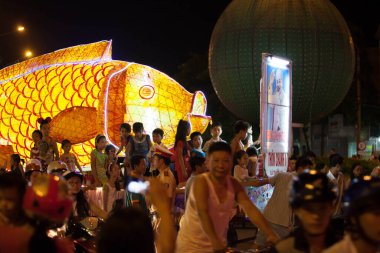 Tuyen Quang, Vietnam 29 Eylül 2017: Tuyen Quang ilinde yerel halk için sonbahar ortası festivalleri.
