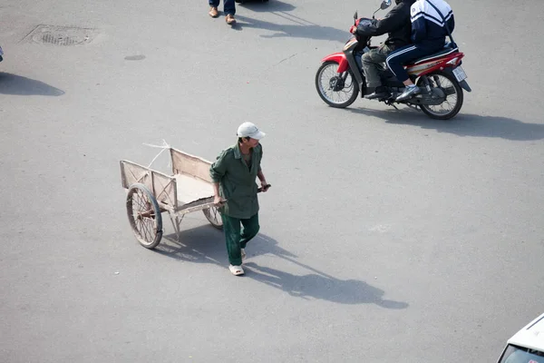 Hanói Vietnã Vendedores Rua Antigo Bairro Hanói Agosto 2019 Ele — Fotografia de Stock