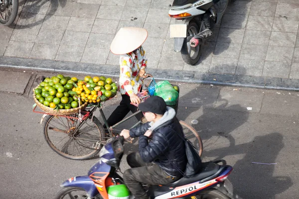 Hanói Vietnã Vendedores Rua Antigo Bairro Hanói Agosto 2019 Ele — Fotografia de Stock