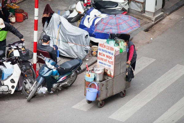 Hanoi Vietnam Vendeurs Rue Dans Vieux Quartier Hanoi Août 2019 — Photo