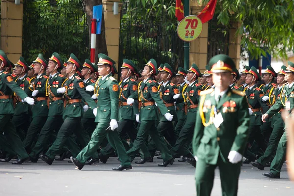 Hanoi Vietnam Septiembre 2015 Desfile Celebra Día Independencia Vietnam —  Fotos de Stock