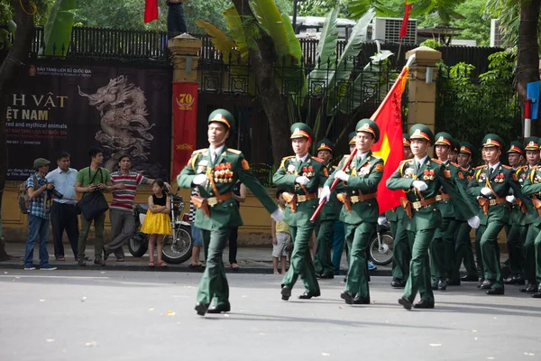 Hanoi Vietnam Σεπτέμβριος 2015 Παρέλαση Γιορτάζουν Την Ημέρα Της Ανεξαρτησίας — Φωτογραφία Αρχείου