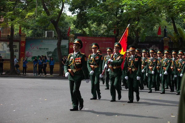 Hanoi Vietnam Septiembre 2015 Desfile Celebra Día Independencia Vietnam —  Fotos de Stock