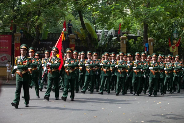 Hanoi Vietnámi 2015 Szeptember Parádé Függetlenség Napja Vietnamban — Stock Fotó