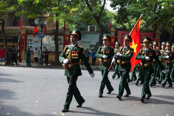 Hanoi Vietnam Σεπτέμβριος 2015 Παρέλαση Γιορτάζουν Την Ημέρα Της Ανεξαρτησίας — Φωτογραφία Αρχείου