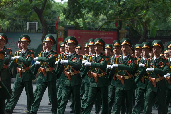 Hanoi Vietnam Septiembre 2015 Desfile Celebra Día Independencia Vietnam —  Fotos de Stock