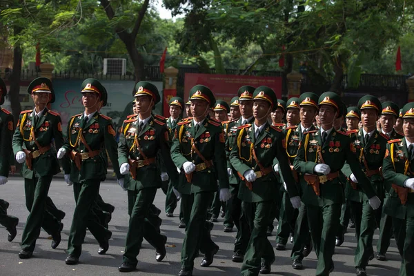 Hanoi Vietnam Septiembre 2015 Desfile Celebra Día Independencia Vietnam —  Fotos de Stock