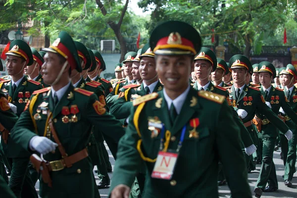 Hanoi Vietnam Září 2015 Slaví Průvod Den Nezávislosti Vietnamu — Stock fotografie
