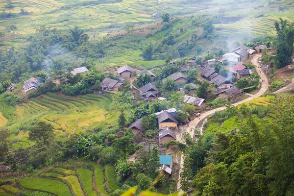 Terraced Krajobraz Pola Ryżowego Pobliżu Sapa Wietnamie — Zdjęcie stockowe