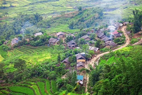 Террасный Ландшафт Рисового Поля Возле Сапы Вьетнаме — стоковое фото