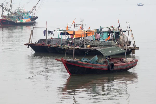 Long Bay Vietnam November 2014 Fishing Boat Long Bay Panoramic — Stock Photo, Image
