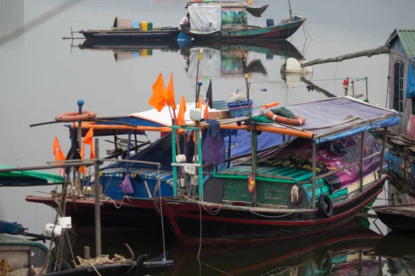 Long Bay Vietnam November 2014 Fiskebåt Long Bay Panoramautsikt Över — Stockfoto