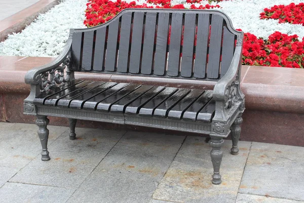 Old bench in the city park — Stock Photo, Image