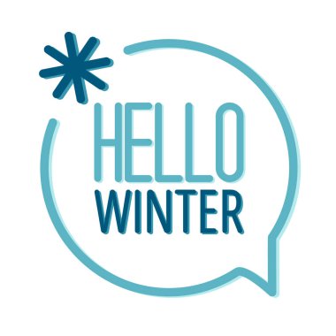 Merhaba kış vektörü konuşma baloncuğu