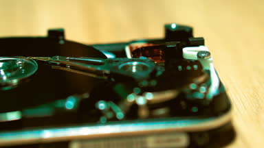 Bir bilgisayarın sabit diskini. Görünümü Kapat.