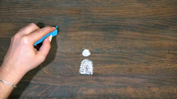 Closeup of hand draws smiley. Symbols of crypto currency. Question. — Stock Video