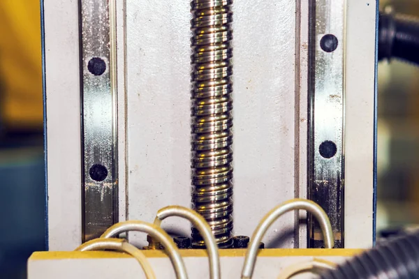 Turning and milling machine with numerical control. Panel connecting the power wires.