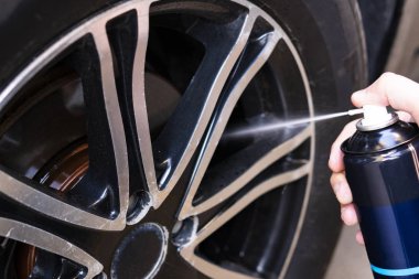 Küçük ayrıntılar resim, portre. Otomatik tekerlek ulaşmak zor parçası püskürtme doğrultusunda.