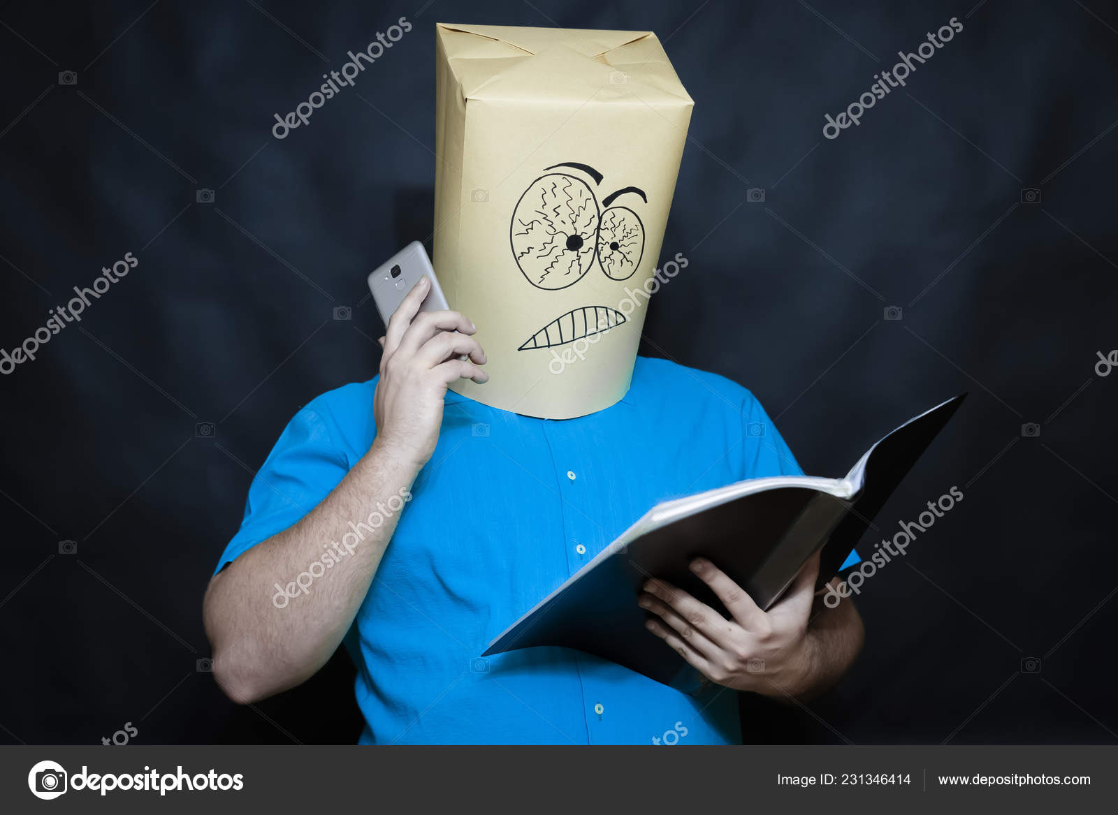 Emotion Concept The Expression On Face Man Means Intense