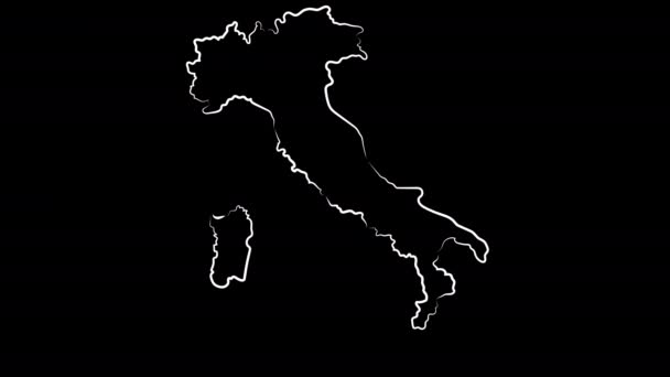 Animation Padova Italy. Coloring the map and flag — Stock Video