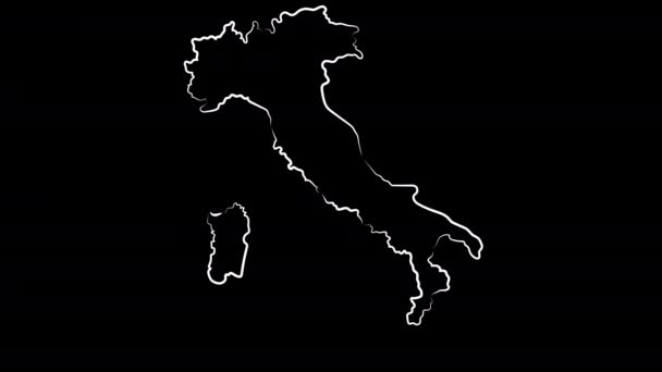 Анімація Перуджа Італії. Розмальовка карта і прапор — стокове відео