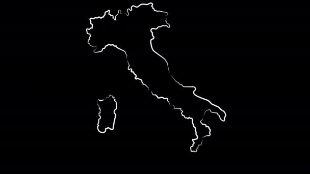 Animation Ravenna Italy. Coloring the map and flag — Stock Video