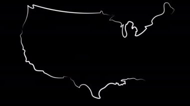 New York Animasyonu. ABD ülkenin adı. Haritayı ve bayrağı boyama.