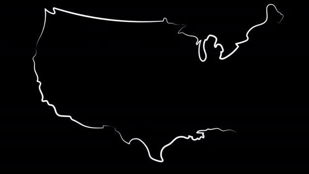 Nova animação orlean. EUA o nome do país. Colorir o mapa e a bandeira . — Vídeo de Stock