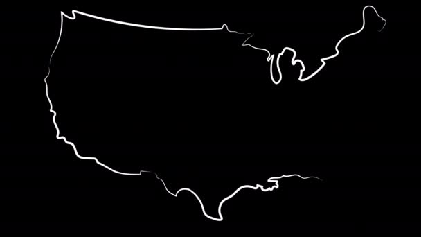 Κινούμενο σχέδιο Γκίλμπερτ. Στις ΗΠΑ το όνομα της χώρας. Χρωματισμός χάρτη και σημαίας. — Αρχείο Βίντεο