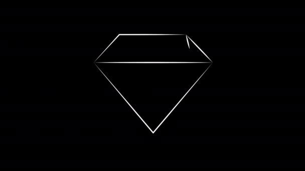 Jewel gem. Diamond hand drawn. — Stock Video