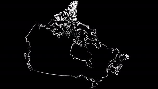 Vancouver Kanada harita ve bayrak boyama. Hareket tasarımı. — Stok video