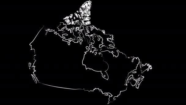 萨里加拿大着色的地图和国旗。运动设计. — 图库视频影像