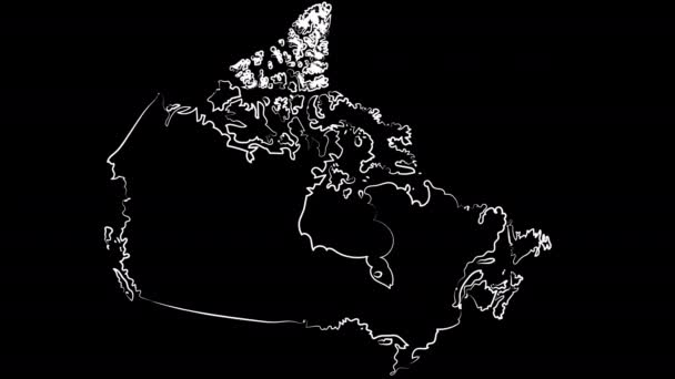 Markham Canada colorindo o mapa e a bandeira. Desenho de movimento . — Vídeo de Stock