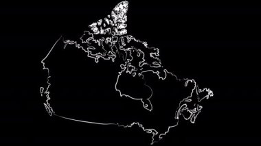 Gatineau Kanada harita ve bayrak boyama. Hareket tasarımı.