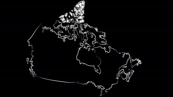 加拿大隆奎尔为地图和国旗着色。运动设计. — 图库视频影像