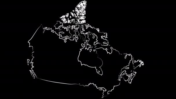 Kitchener canada Färbung der Karte und Flagge. Bewegungsdesign. — Stockvideo