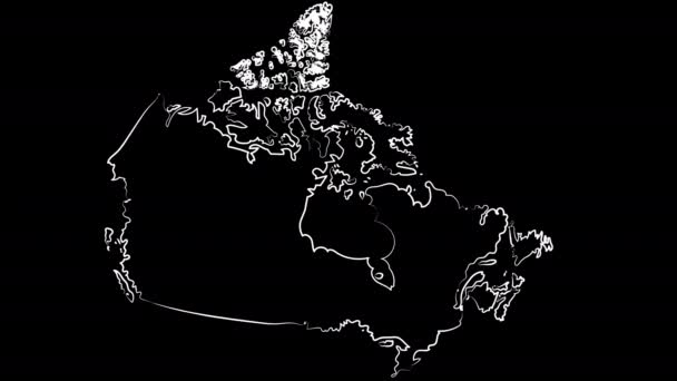 Windsor Canada de kaart en de vlag kleuren. Motion design. — Stockvideo