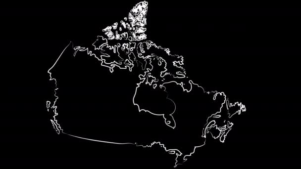 加拿大奥克维尔为地图和国旗着色。运动设计. — 图库视频影像