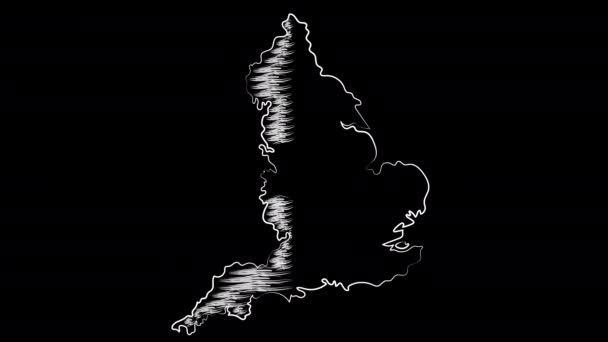 Inglaterra colorindo o mapa e a bandeira. Desenho de movimento . — Vídeo de Stock