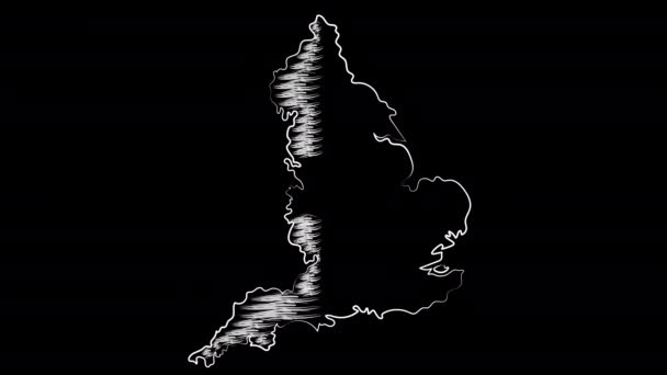 Londra İngiltere harita ve bayrak boyama. Hareket tasarımı. — Stok video