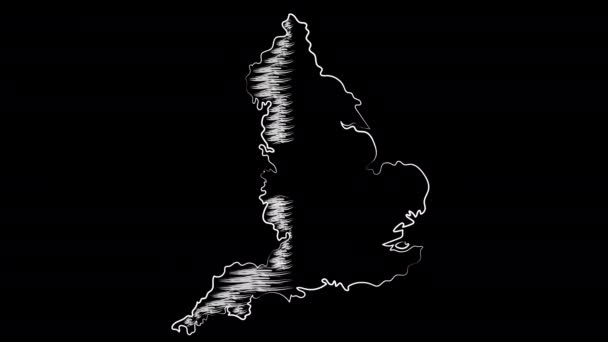 Londen Engeland Coloring de kaart en de vlag. Motion design. — Stockvideo